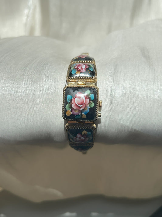 Vintage Russian Chaika Watch w/ Porcelain Panels