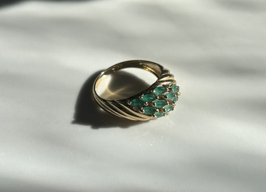10K Gold Ring with Emerald Stones